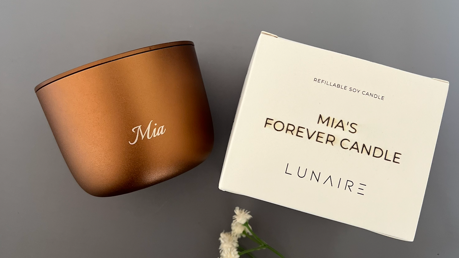 Engraved Personalised Gift Luxury Soy Candle Bronze