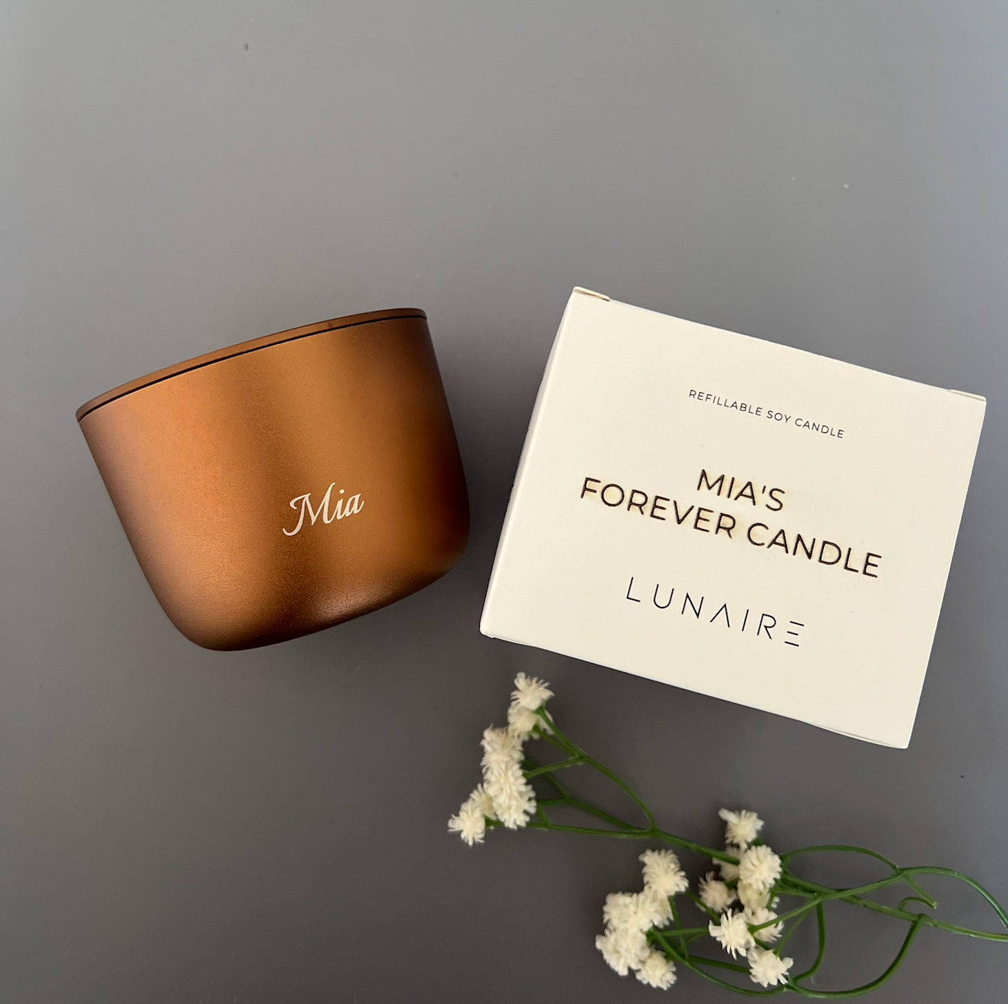 Engraved Personalised Gift Luxury Soy Candle Bronze