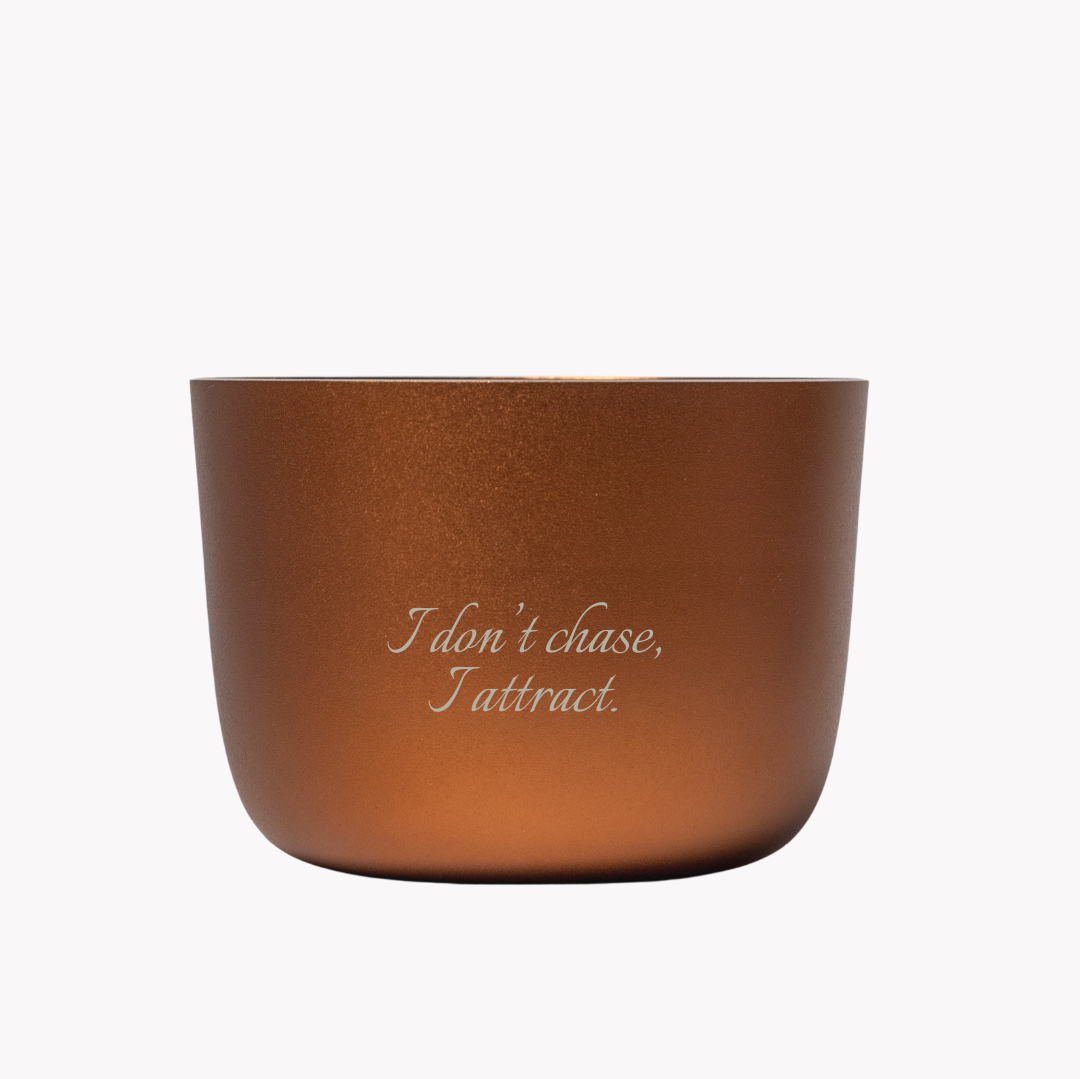 I dont chase I attract affirmation bronze candle