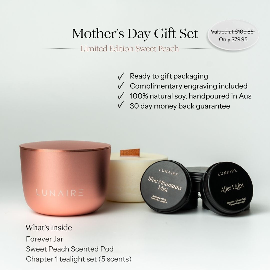 Mothers Day gift set - personalised candles