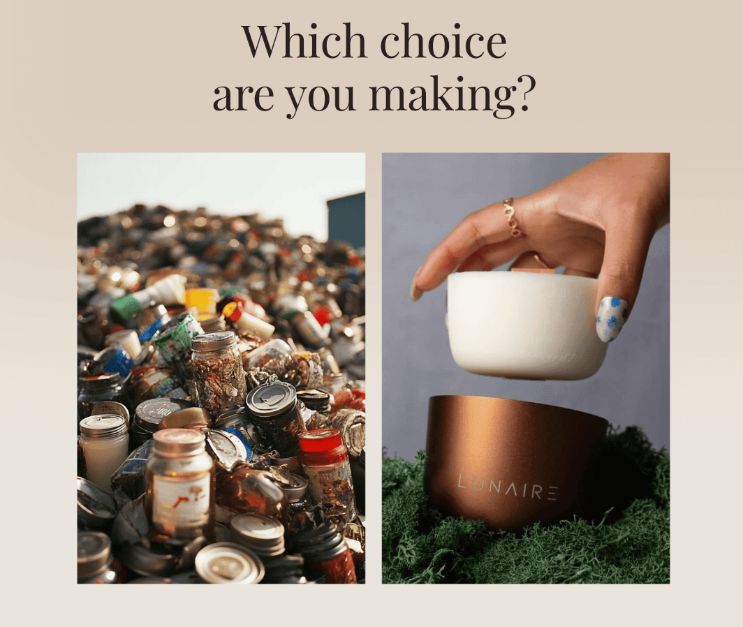 Which choice are you making? Single use candles or refillable lunaire candles? 