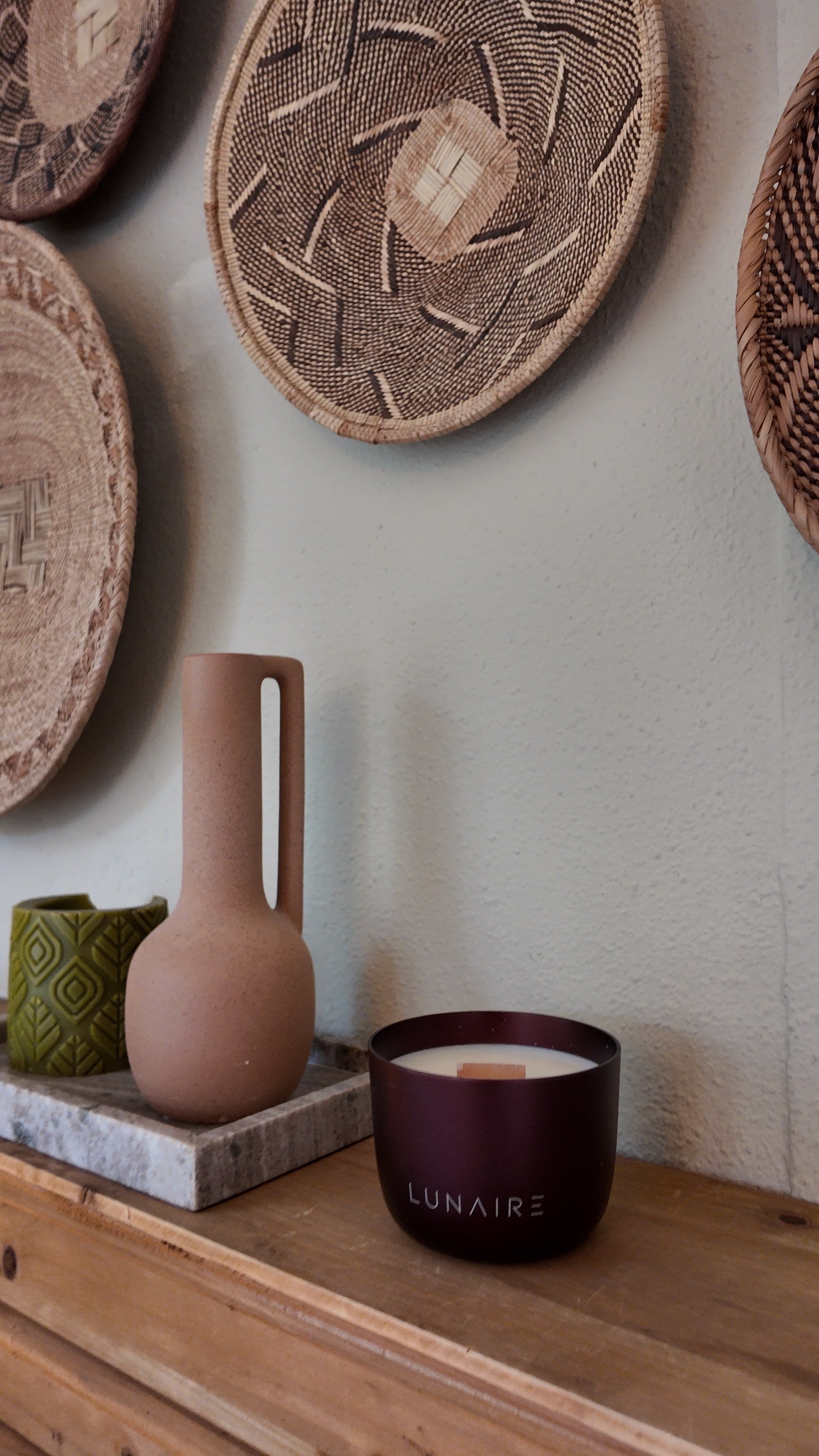 Stylised home with luxury lunaire candle 