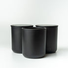 3 black glass jar soy candles by lunaire 