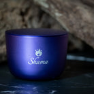 Personalised candle gift amethyst aluminium vessel 