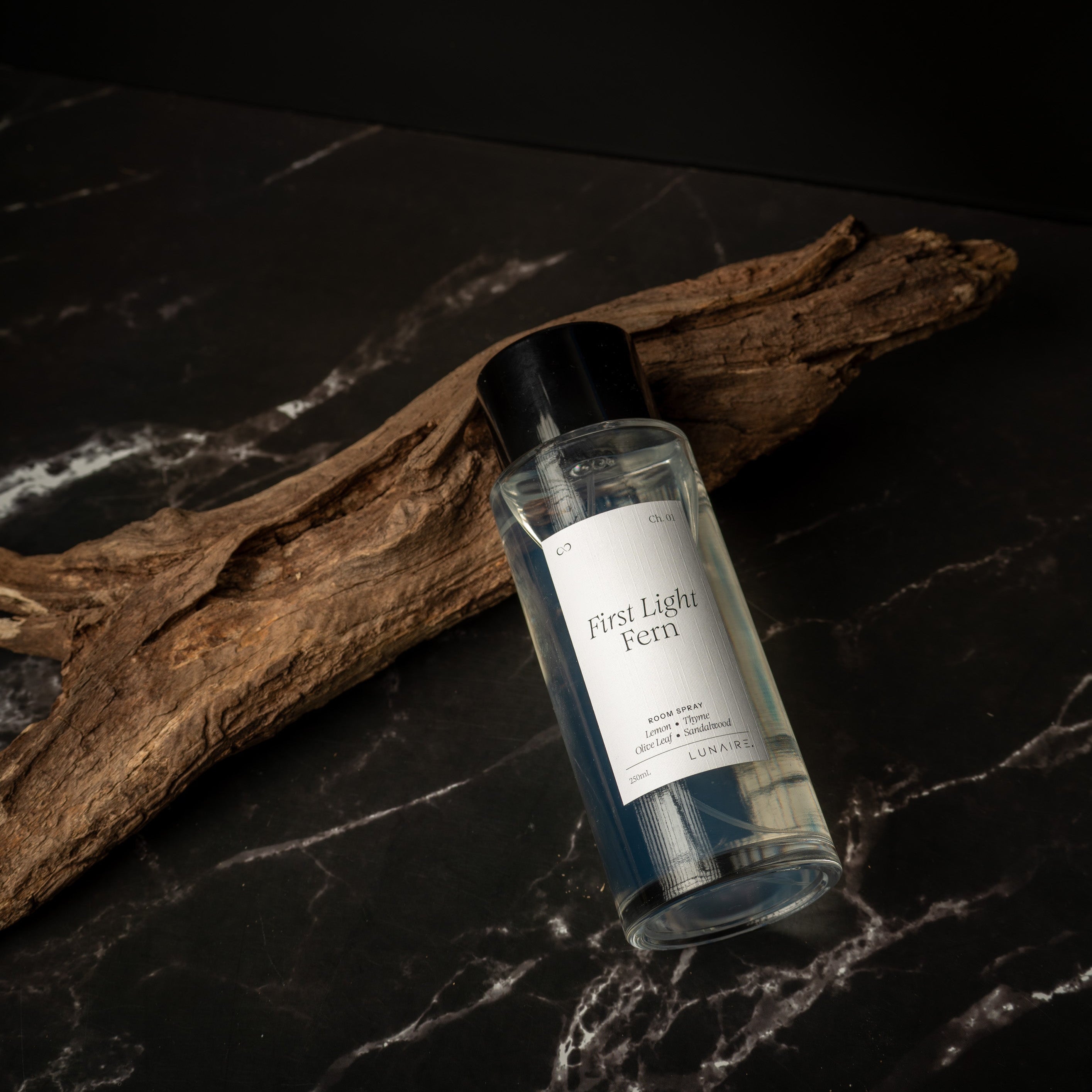 lunaire room spray on marble bechtop 