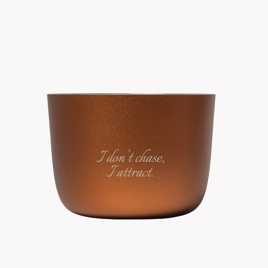 I dont chase I attract affirmation bronze candle 