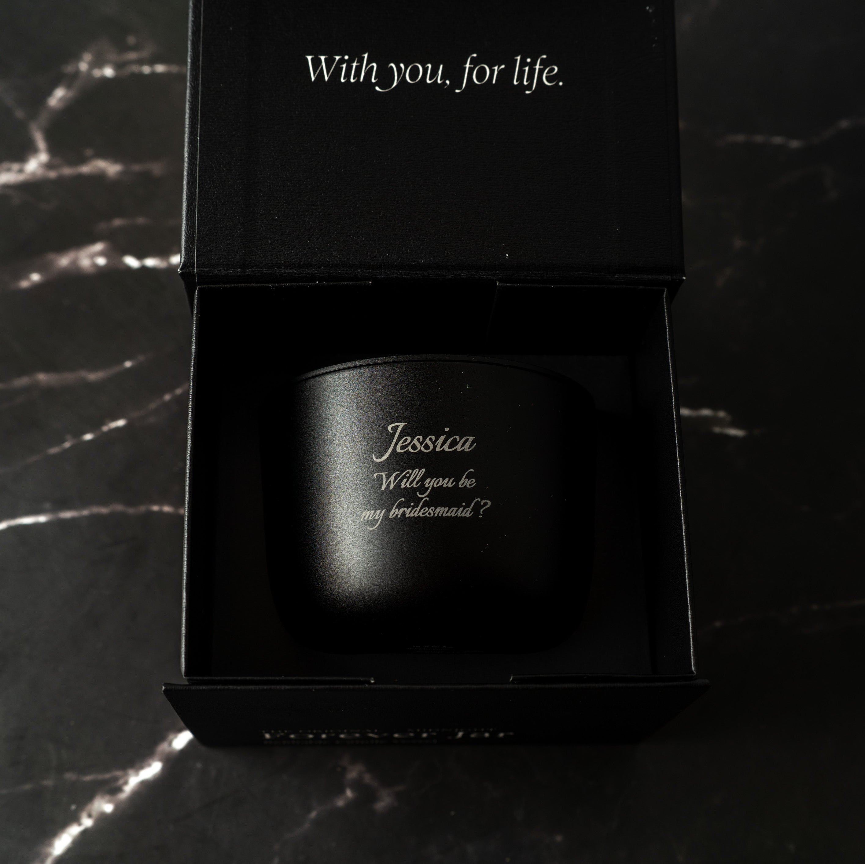 brides maid proposal candle 