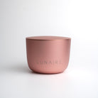 Rose Gold Aluminium Candle Jar with 'LUNAIRE' branding on a white background