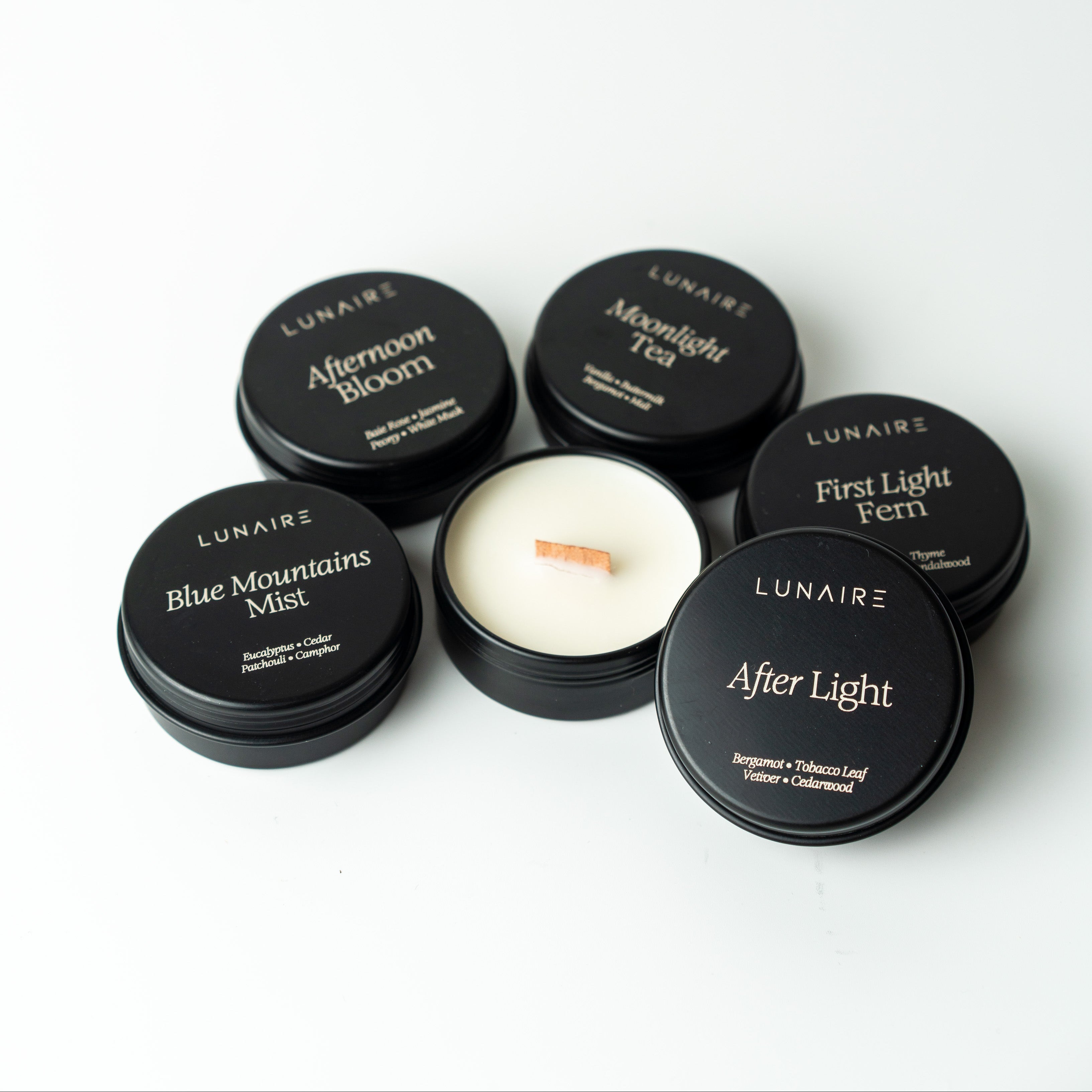 Lunaire soy tealight candle set of five